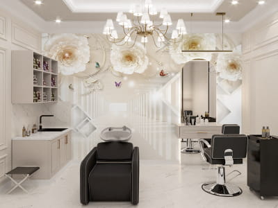 Фотошпалери Бежеві квіти 3Д