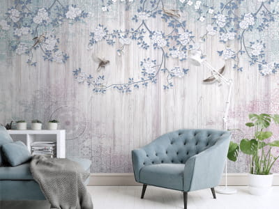 Фотообои Ветви цветущих деревьев