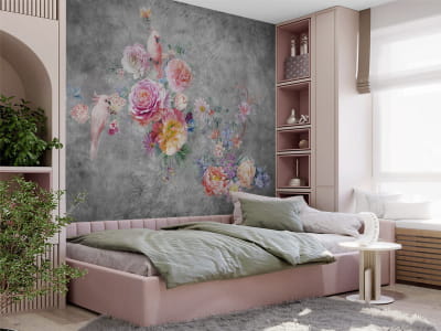 Фотошпалери Красиві птахи і квіти