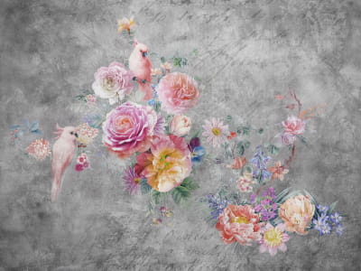 Фотошпалери Красиві птахи і квіти