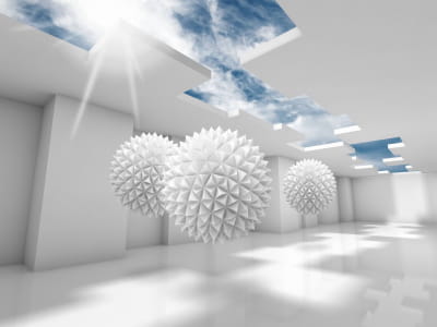 Фотообои Огромные белые шары 3Д