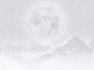 Фотообои Луна над горами, рисунок
