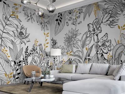 Фотообои Крупные цветы, графика