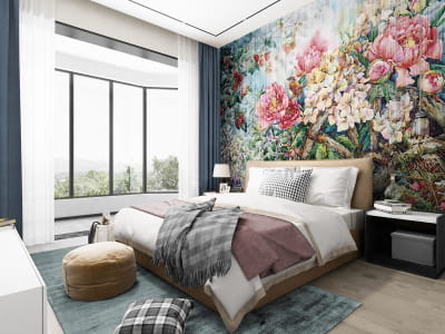 Фотошпалери Півонії, акварель