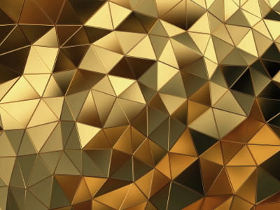 Фотошпалери Золоті трикутники 3Д