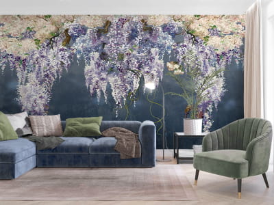 Фотообои Ветви сирени, акварель