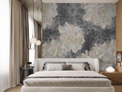 Фотообои Цветущие светлые пионы