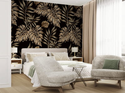 Фотообои Золотые листья тропиков