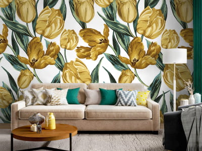 Фотообои Желтые тюльпаны, рисунок