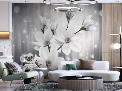 Фотообои Светлые цветы магнолии