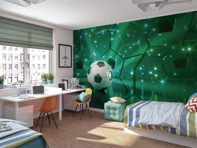 Фотообои Мяч на зеленом фоне 3Д