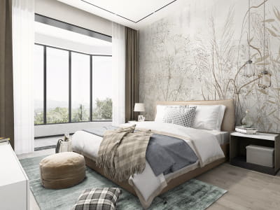 Фотошпалери Бежеві польові квіти ( код: 27184 ) Фотошпалери Бежеві польові квіти