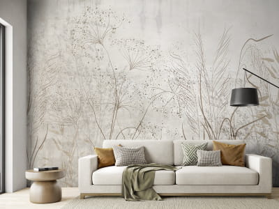 Фотошпалери Бежеві польові квіти