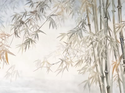 Фотообои Бамбуковый лес, акварель ( код: 27191 ) Фотообои Бамбуковый лес, акварель