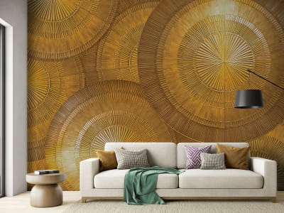 Фотошпалери Золоті кола 3Д