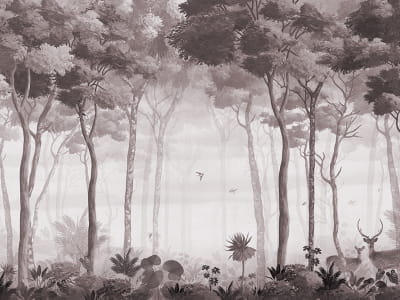 Фотообои Лесной туманный пейзаж ( код: 27217 ) Фотообои Лесной туманный пейзаж