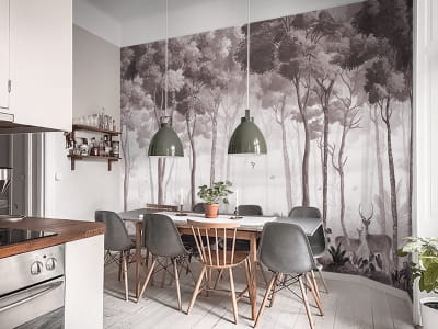 Фотошпалери Лісовий туманний краєвид