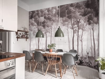 Фотошпалери Лісовий туманний краєвид