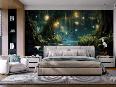 Фотошпалери Світлячки чарівного лісу