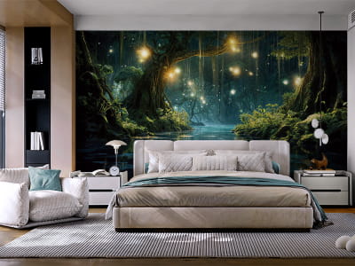 Фотошпалери Світлячки чарівного лісу