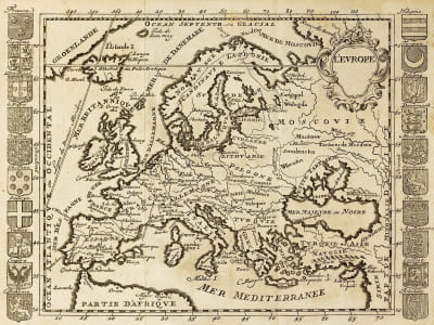 Фотообои Антикварная карта Европы