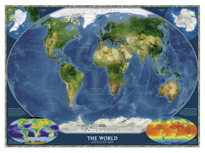 Фотообои Спутниковая карта мира