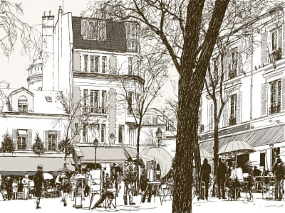 Фотообои Париж рисунок карандашом