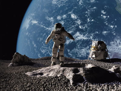 Фотошпалери Космонавт на місяці