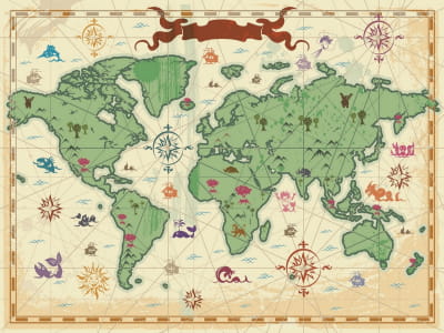 Фотообои Зелёная карта мира