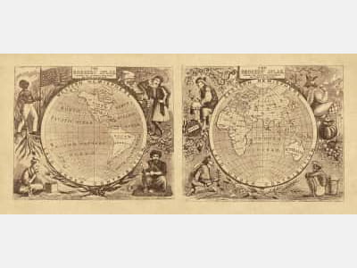 Фотошпалери Дуже стара карта земної кулі