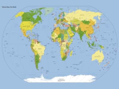 Фотообои Мировая политическая карта
