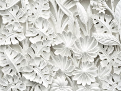 Фотошпалери Біле листя 3Д