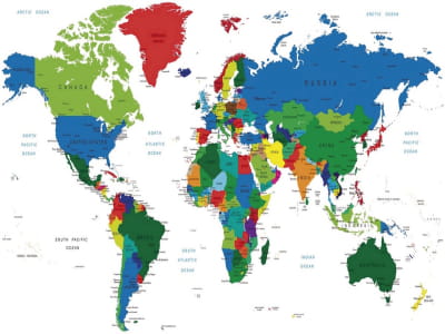 Фотообои Цветная политическая карта