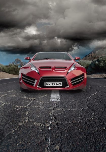 Фотообои Красивый красный автомобиль