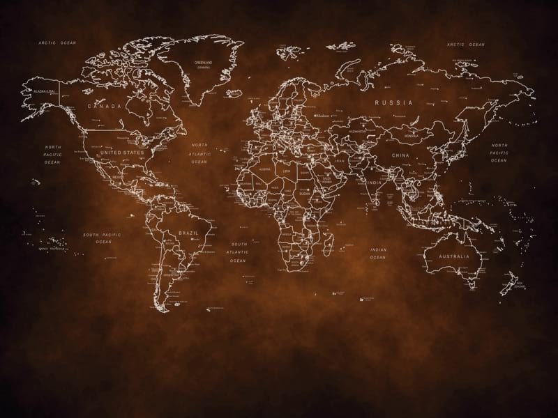 Фотообои Карта мира узор