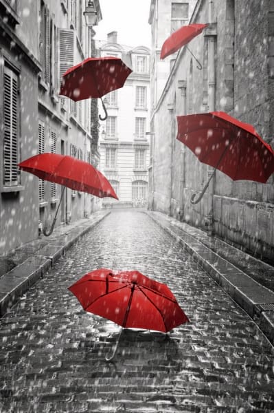 Фотообои Красные зонты