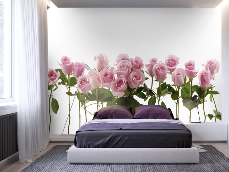 Фотошпалери Аромат ніжних троянд в інтер'єрі спальні