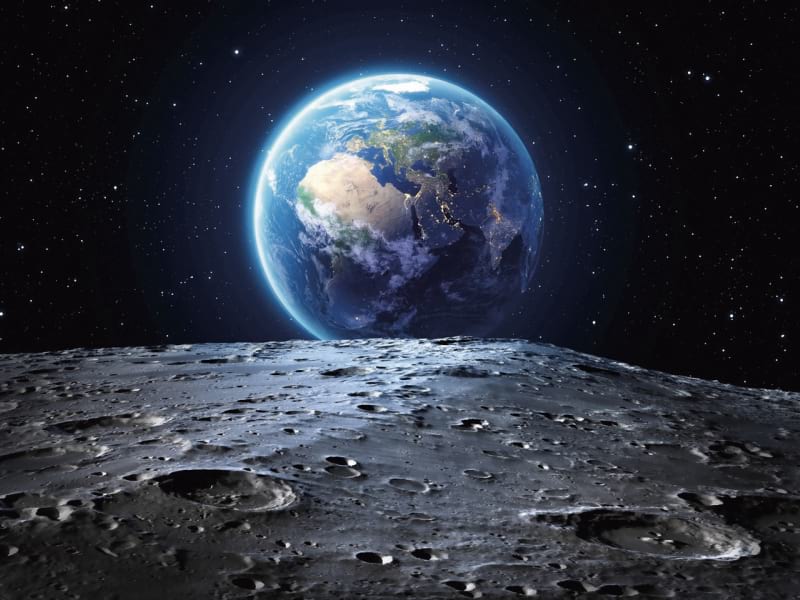 Фотошпалери Земля з поверхні місяця