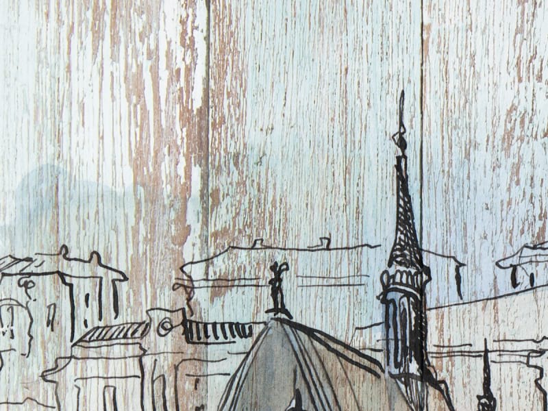 Фотообои Париж рисунок по дереву фрагмент #2
