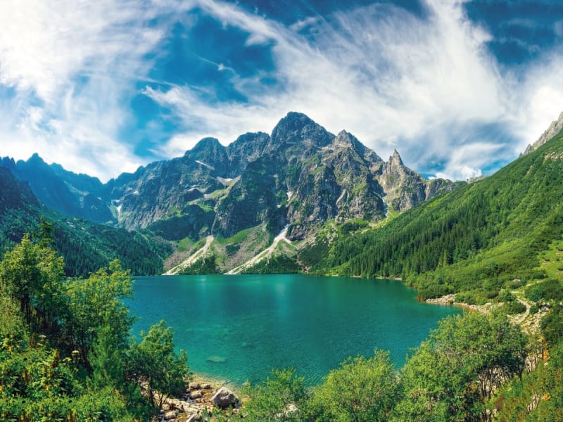 Фотошпалери Лазурне озеро у горах