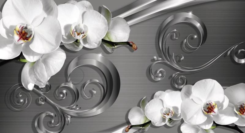 Фотообои Орхидеи и узоры 3Д