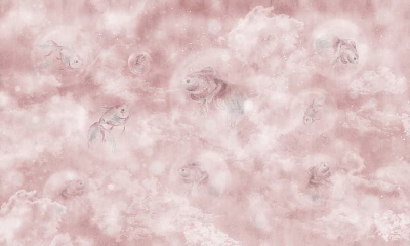Фотошпалери Рибки на рожевому тлі