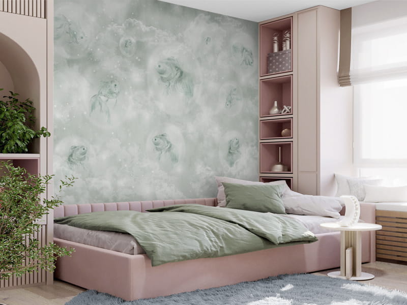 Фотошпалери Рибки у смарагдовому морі в інтер'єрі підліткової