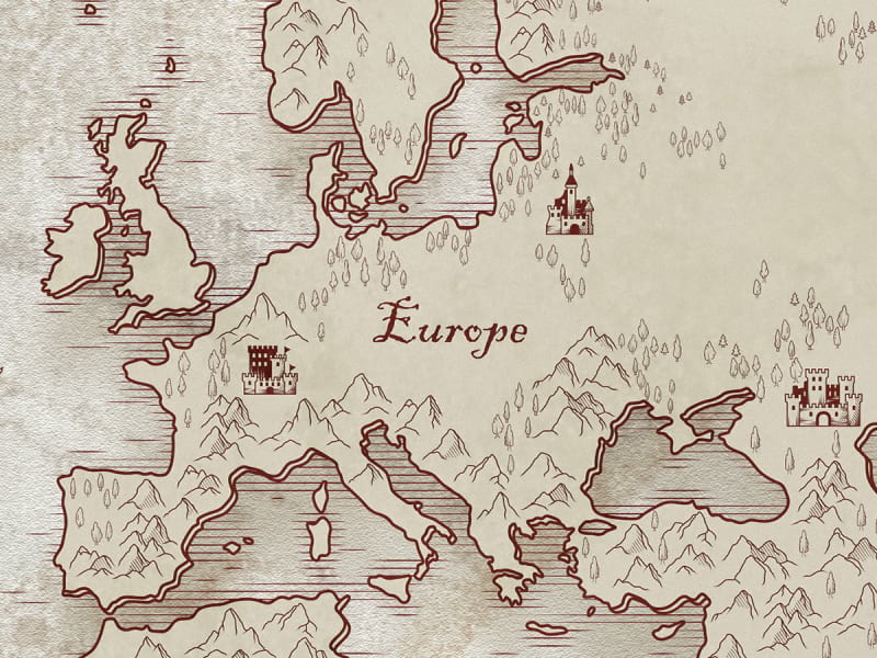 Фотообои Старинная карта мира 3Д фрагмент #1