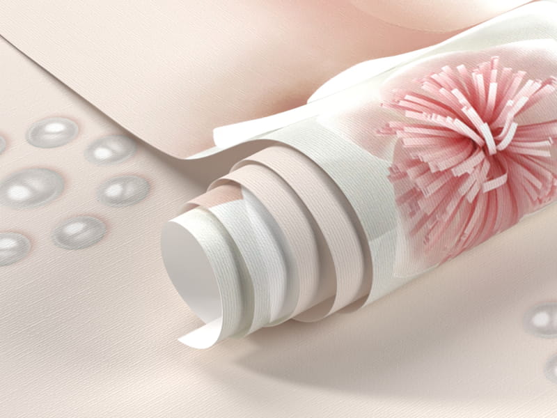 Фотообои Цветы в розовых лентах фрагмент #1