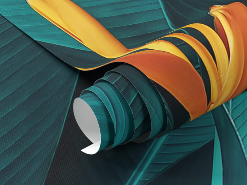 Фотообои Красочный цветок и листья фрагмент #1