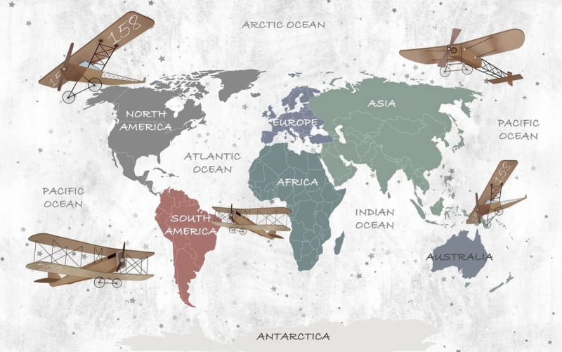 Фотошпалери Карта з літаками