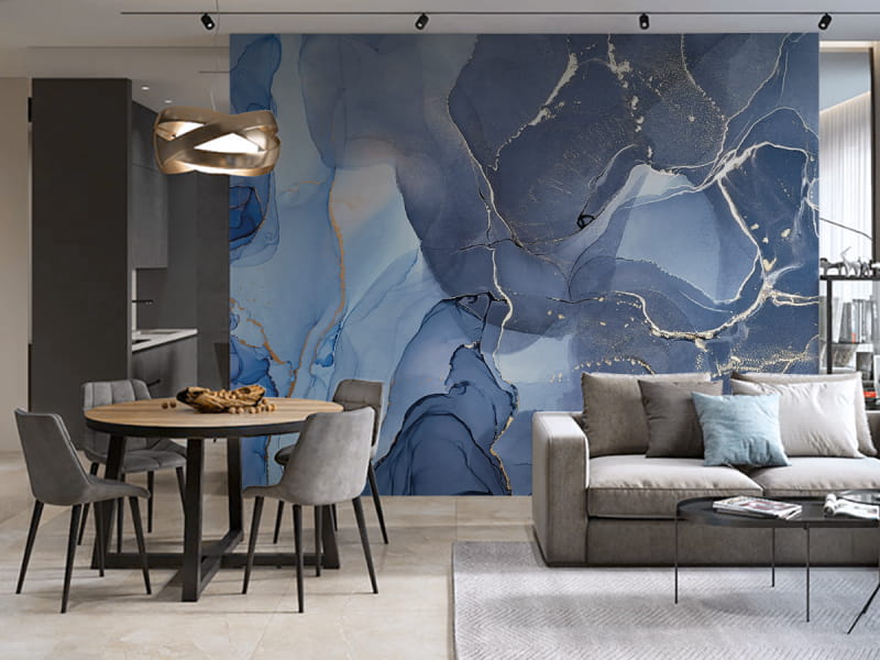 Фотообои Космическая пыль в интерьере гостиной