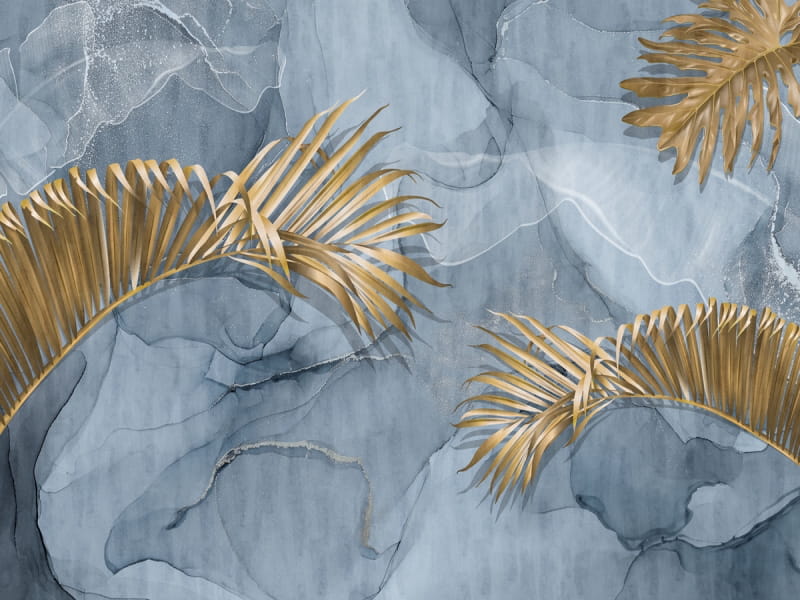 Фотообои Золотая листва над водой