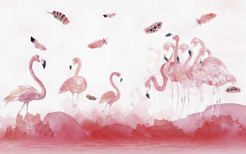 Фотообои Величественные фламинго